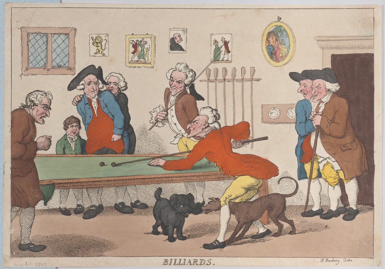 Biliardo, 1 marzo 1803 da Thomas Rowlandson