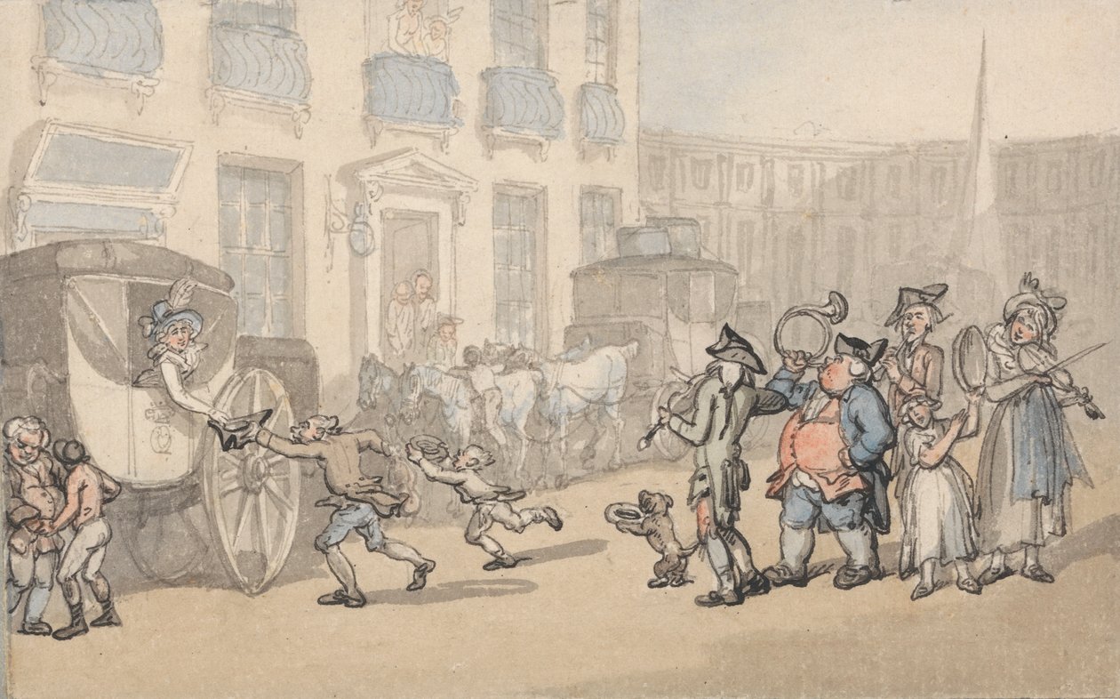 Comforts of Bath: Arrivo delle Carrozze da Thomas Rowlandson