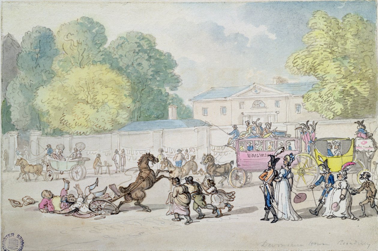 Casa Devonshire, Piccadilly da Thomas Rowlandson