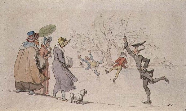 Il Dr. Syntax pattina da Thomas Rowlandson