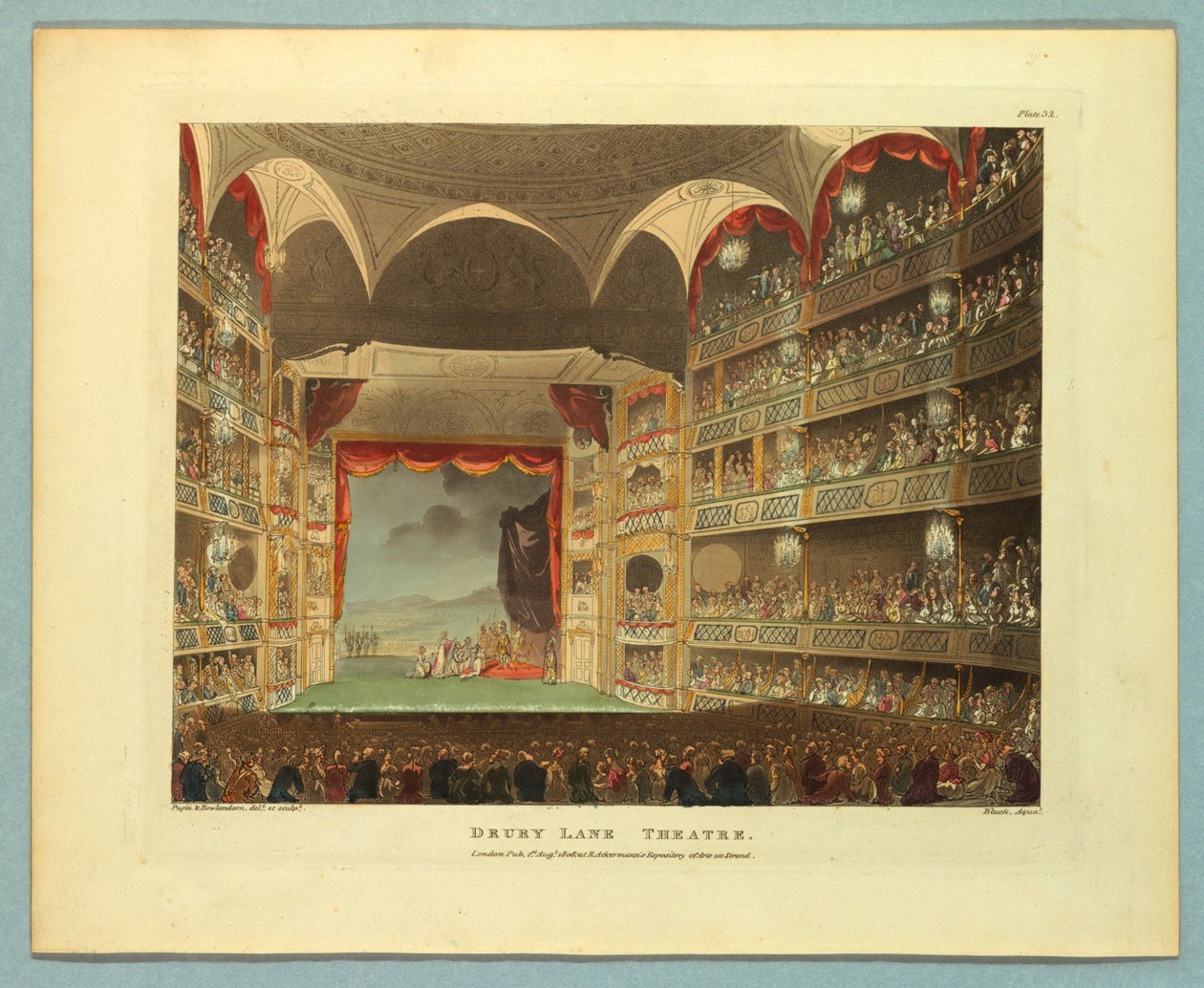 Teatro Drury Lane dal Repository di Ackermann da Thomas Rowlandson