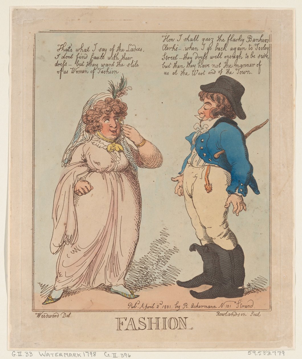 Moda, 2 aprile 1801 da Thomas Rowlandson