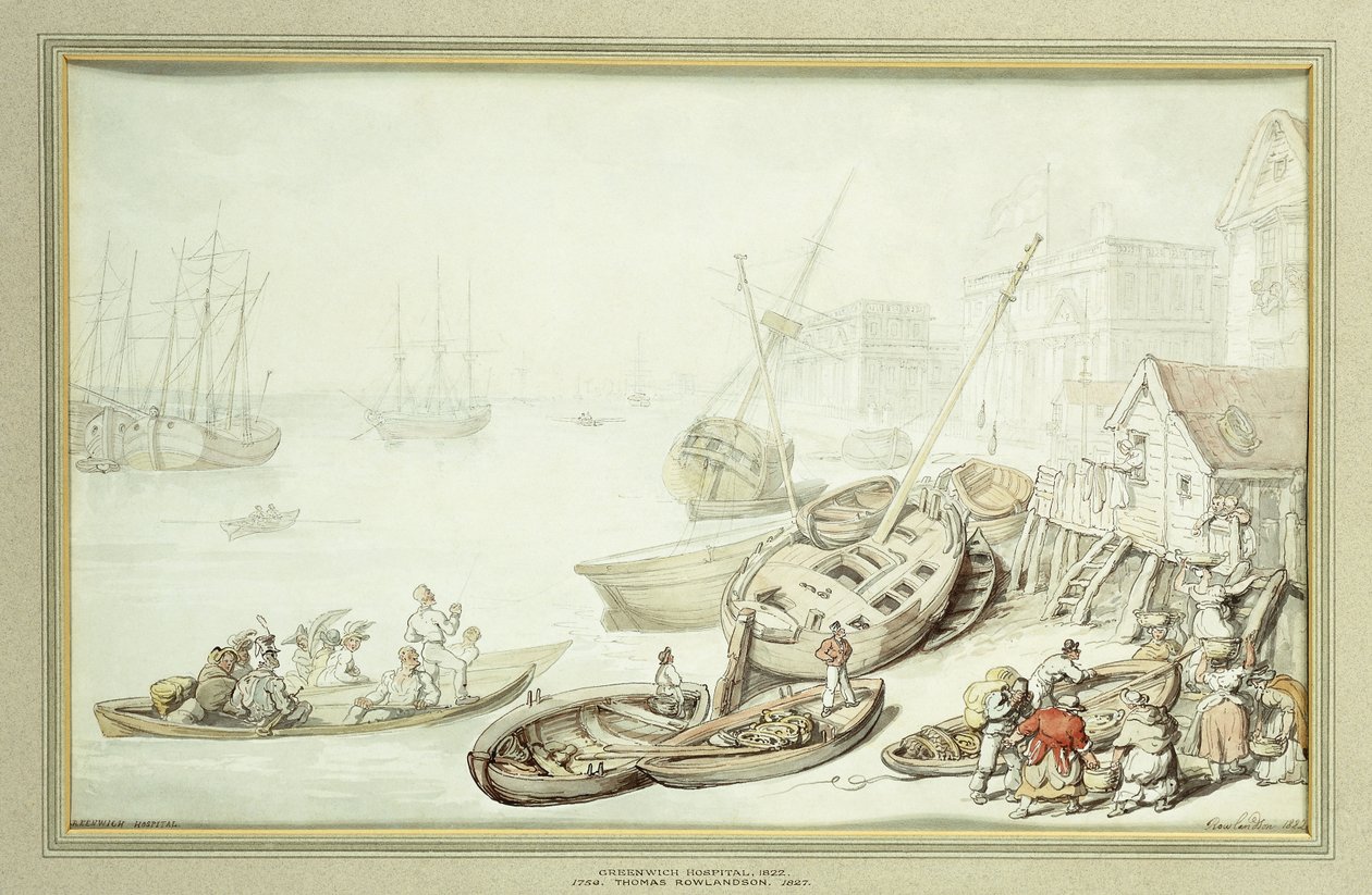 Ospedale di Greenwich, 1822 da Thomas Rowlandson