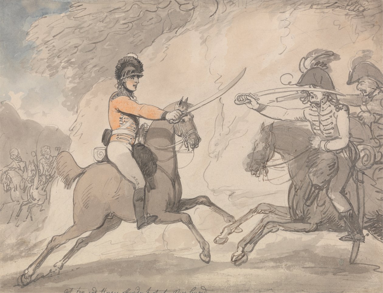 Esercizio di Sciabola Ungherese e Highland da Thomas Rowlandson