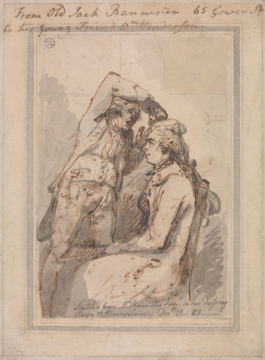 Jack Bannister nel suo camerino da Thomas Rowlandson