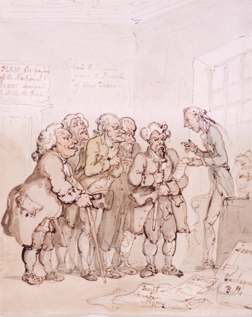 Appaltatori di prestiti, fine XVIII-inizio XIX secolo da Thomas Rowlandson
