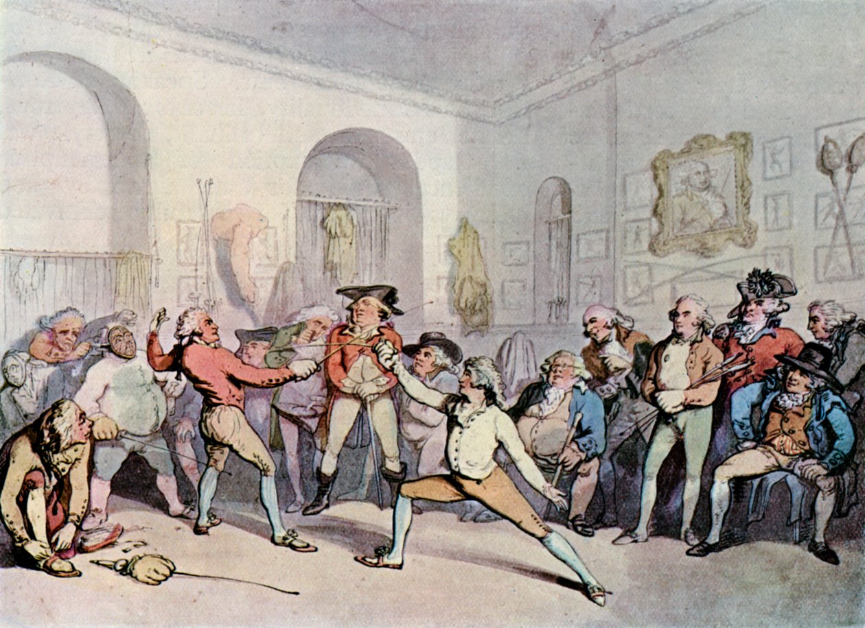 Accademia di scherma di Mr H Angelos da Thomas Rowlandson