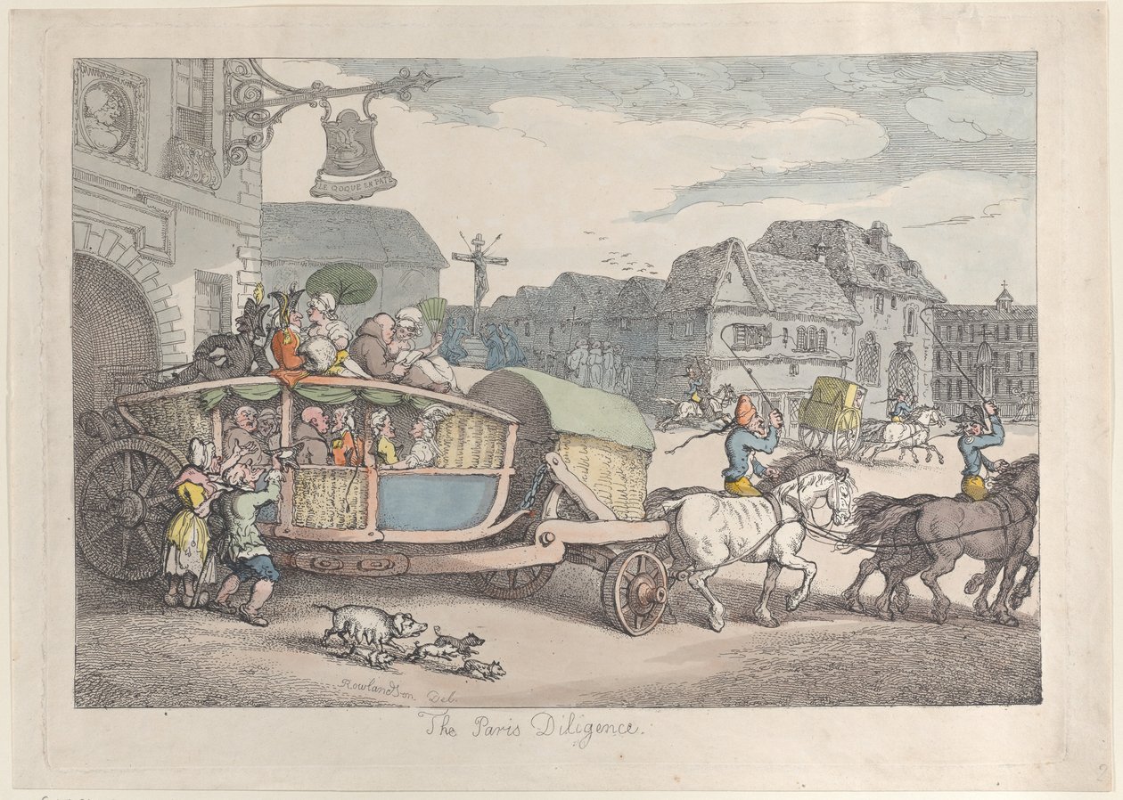 Diligenza di Parigi, ca. 1810 da Thomas Rowlandson