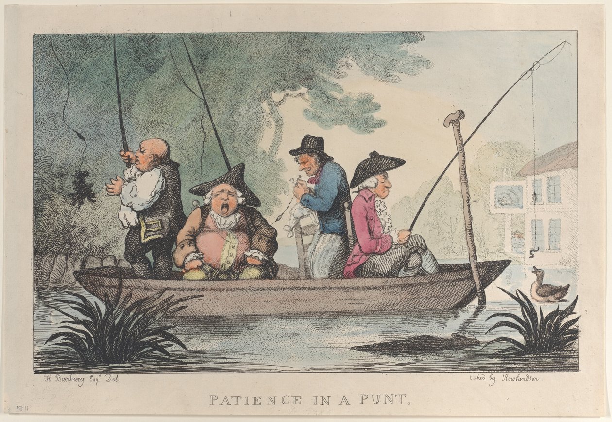 Pazienza in una barca, 1811 da Thomas Rowlandson