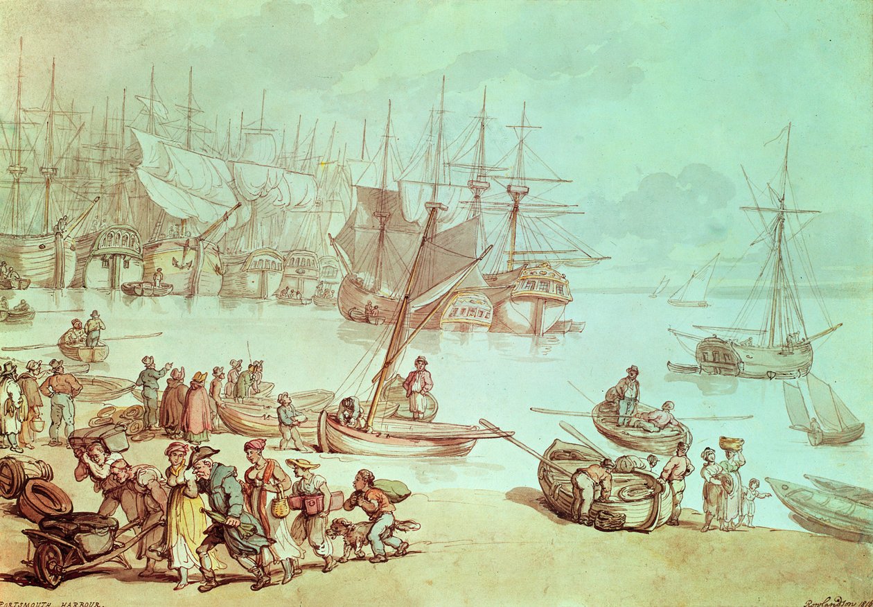 Porto di Portsmouth da Thomas Rowlandson
