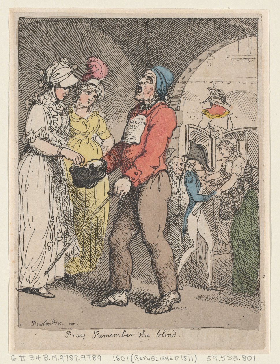 Per favore ricordate i ciechi, 1801 da Thomas Rowlandson