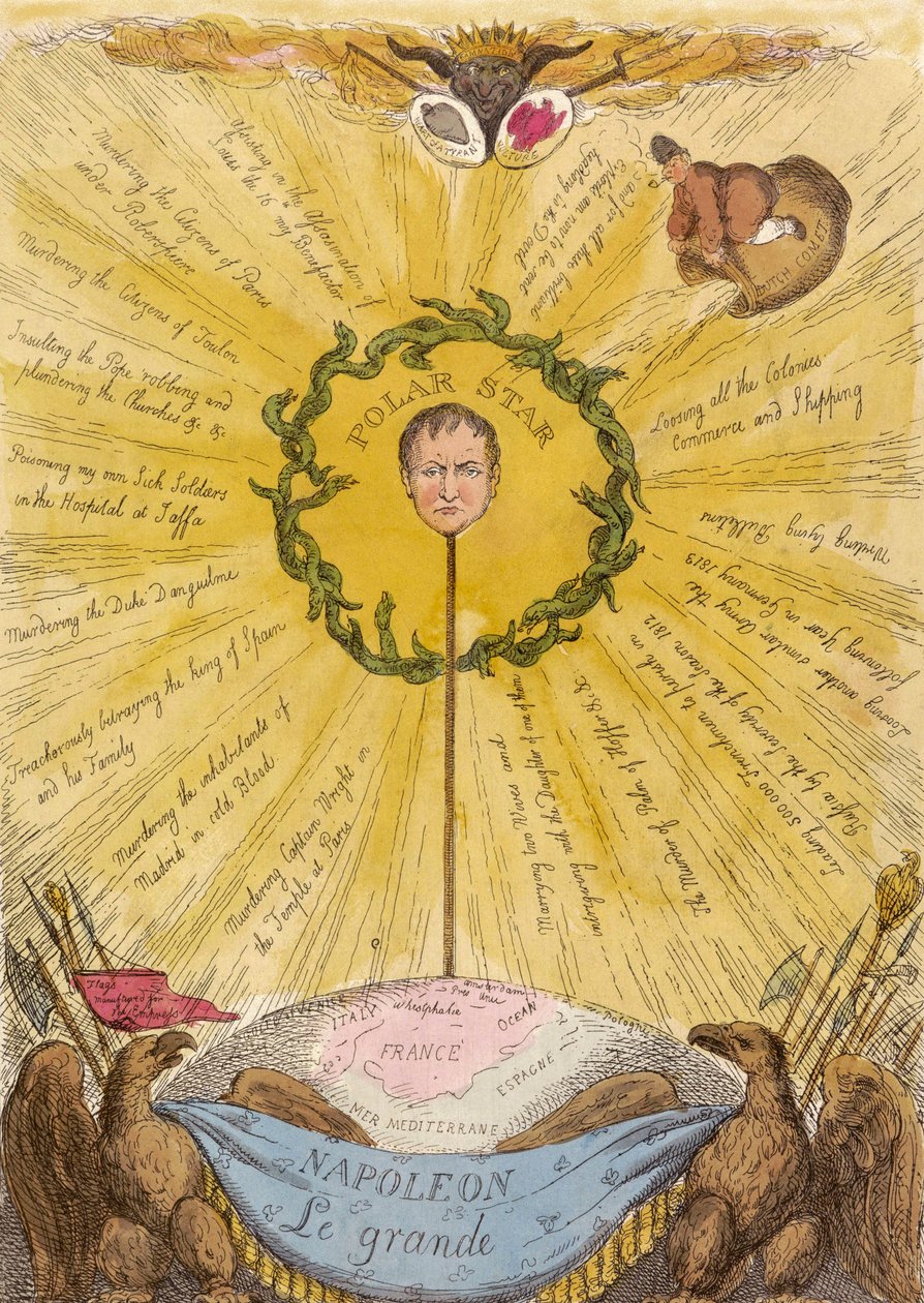 Cartone politico satirico di Napoleone da Thomas Rowlandson