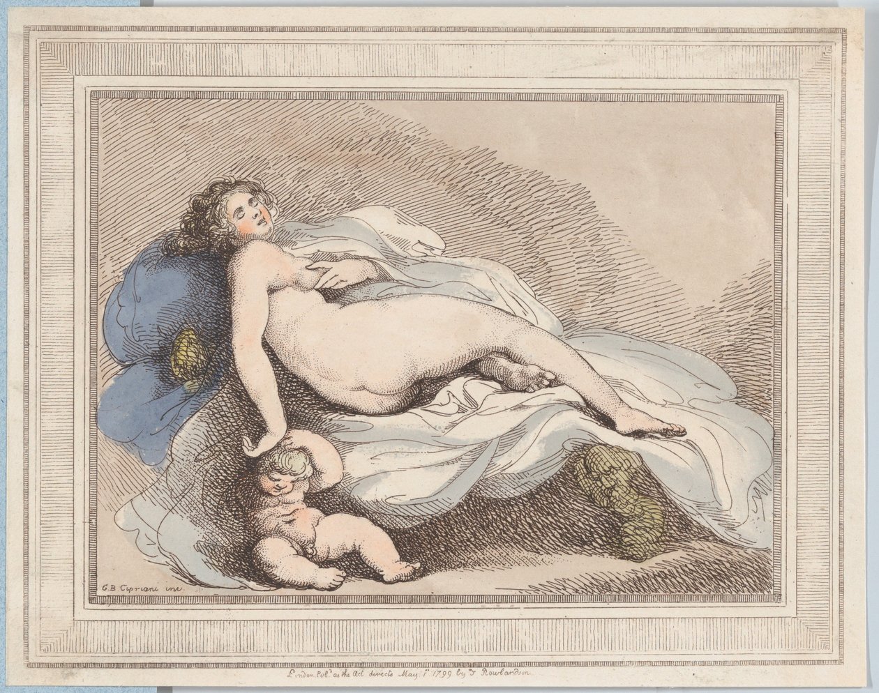 Venere dormiente e Amore, 1799 da Thomas Rowlandson