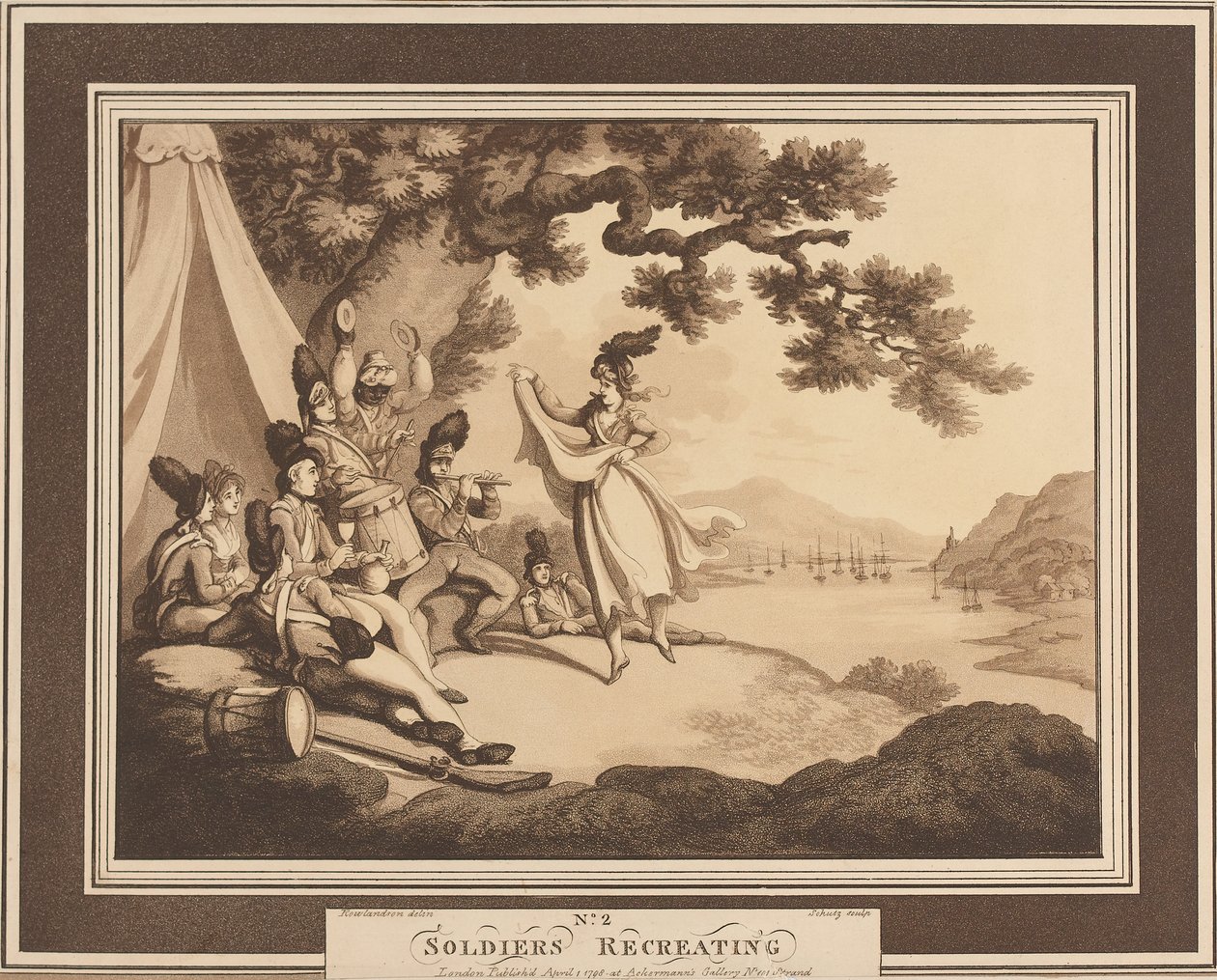 Soldati che si ricreano, c.1798 da Thomas Rowlandson
