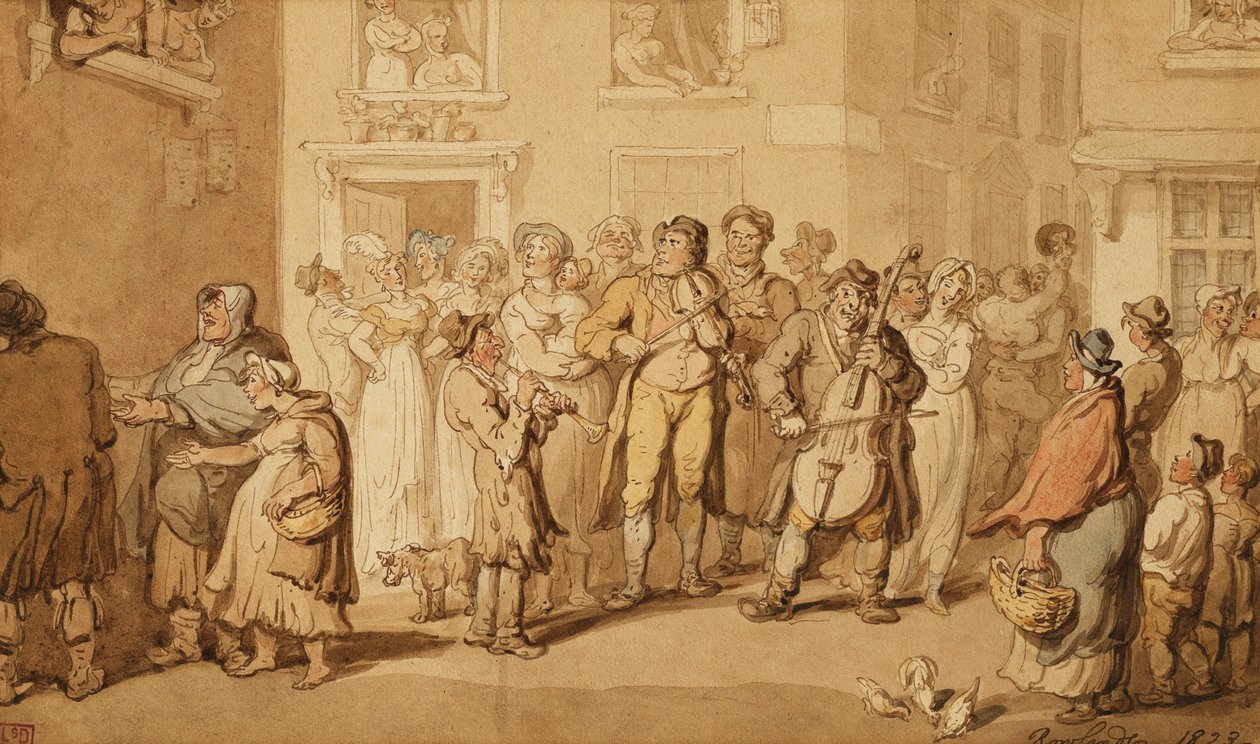 Musicisti di strada, 1823 da Thomas Rowlandson