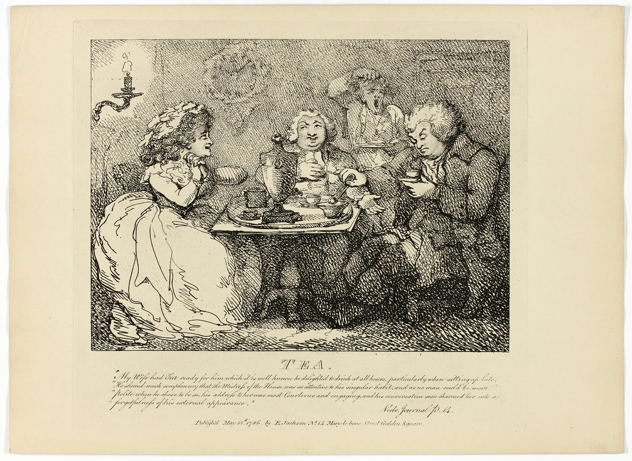 Il tè, dal Tour delle Ebridi di Boswell da Thomas Rowlandson