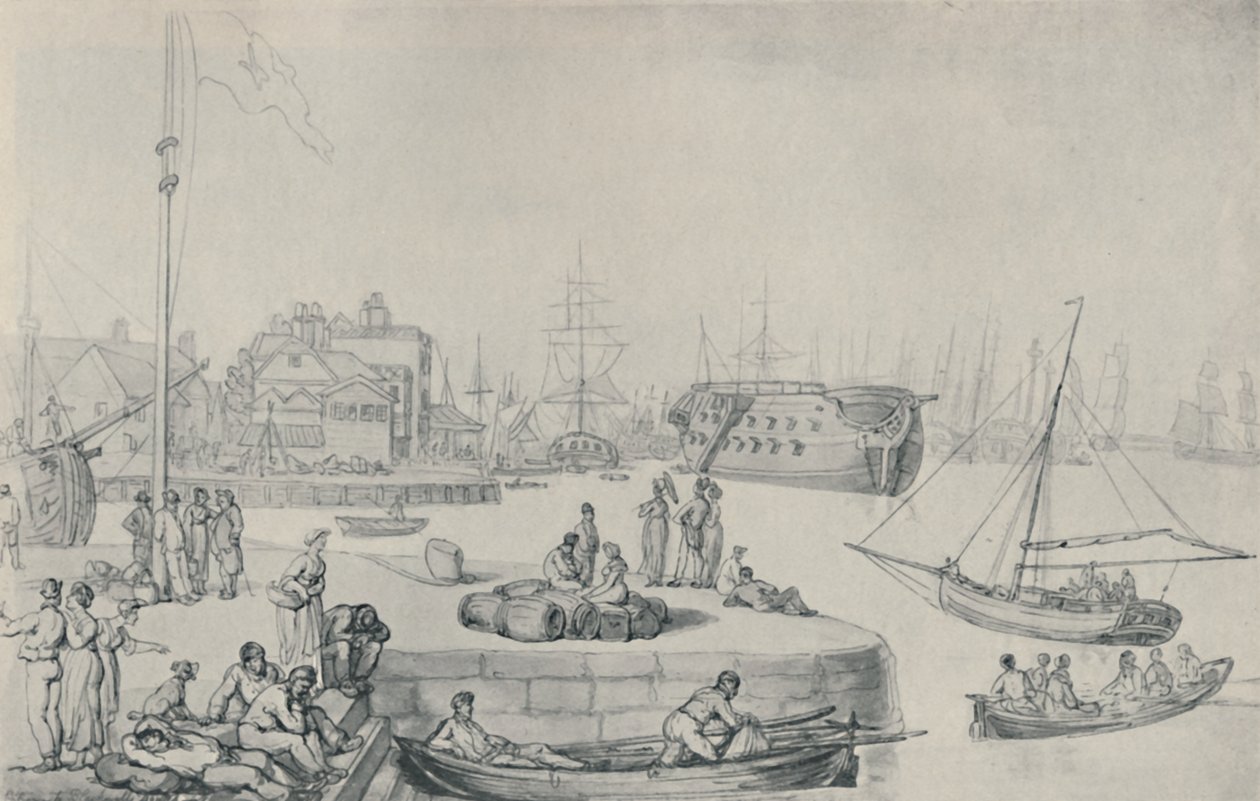 Il molo, Blackwall Docks da Thomas Rowlandson