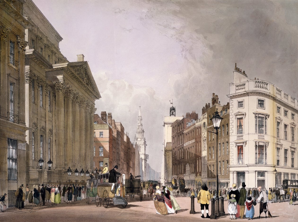 Cheapside e Mansion House, 1842 da Thomas Shotter Boys