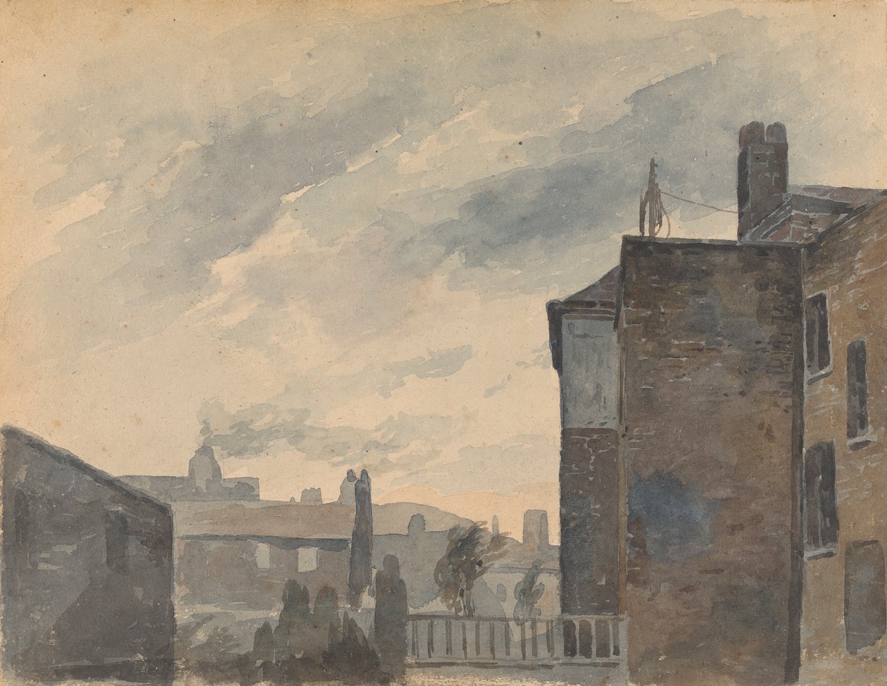 Scena cittadina con edifici da Thomas Sully