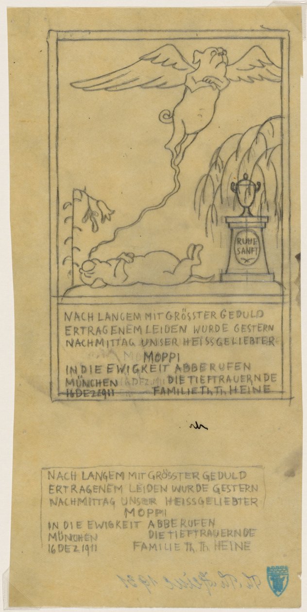 Necrologio per un carlino da Thomas Theodor Heine