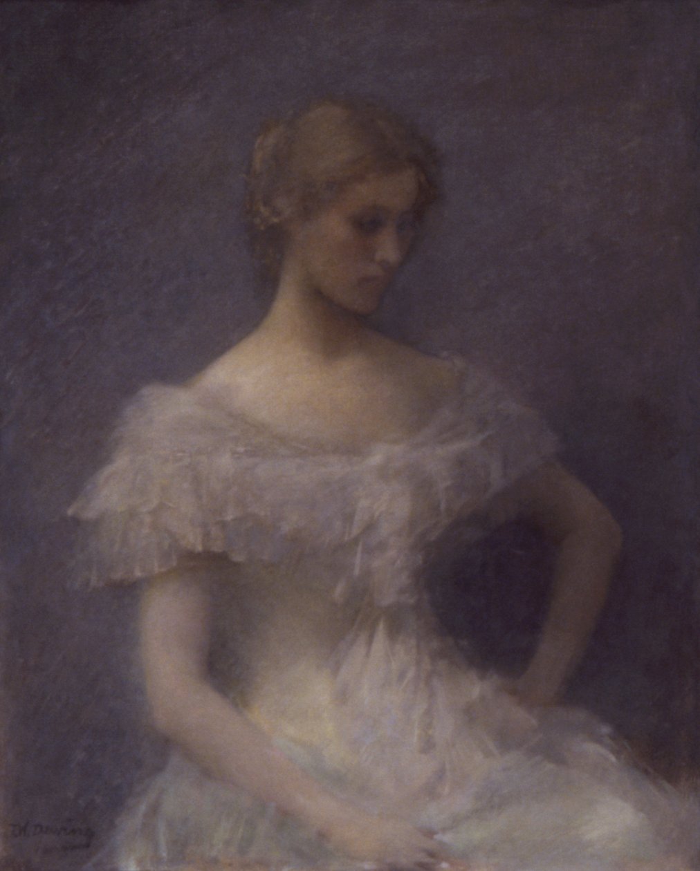 Giovane ragazza seduta da Thomas Wilmer Dewing