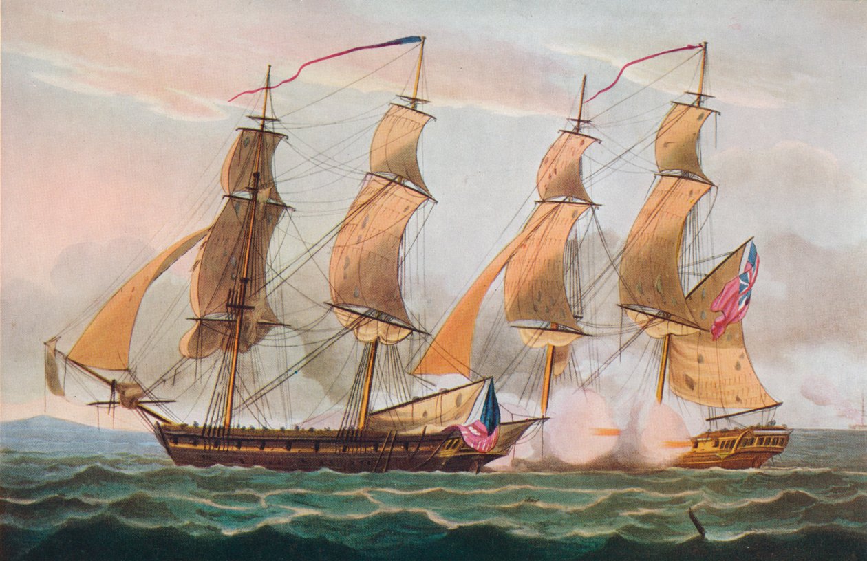 Un duello tra brigantini, c1817 da Thomas Whitcombe