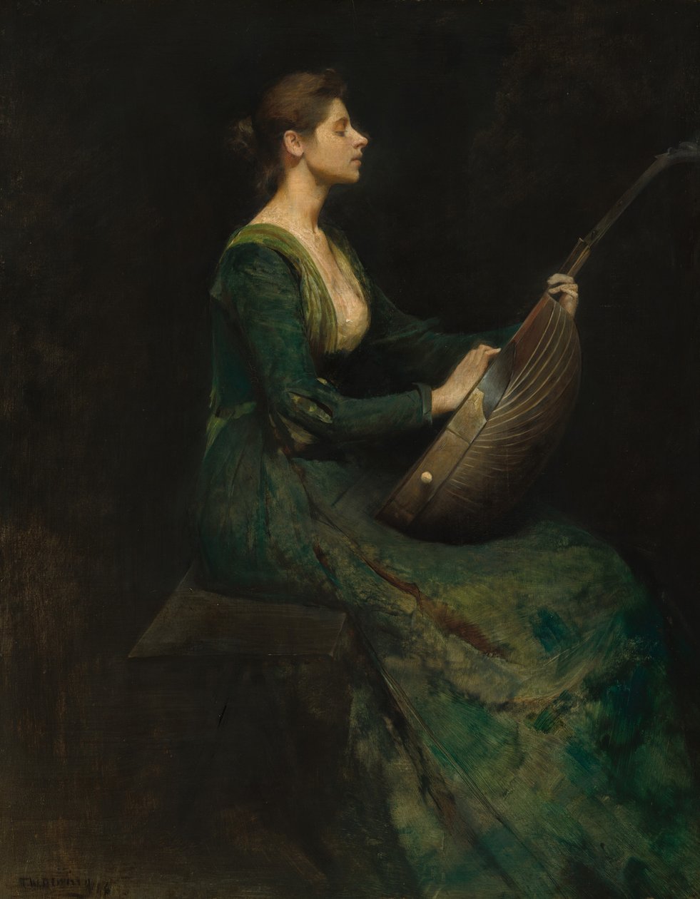 Signora con liuto da Thomas Wilmer Dewing