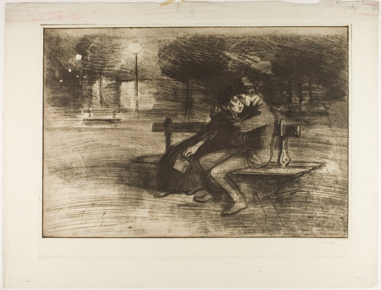 Amanti su una panchina da Théophile Alexandre Pierre Steinlen