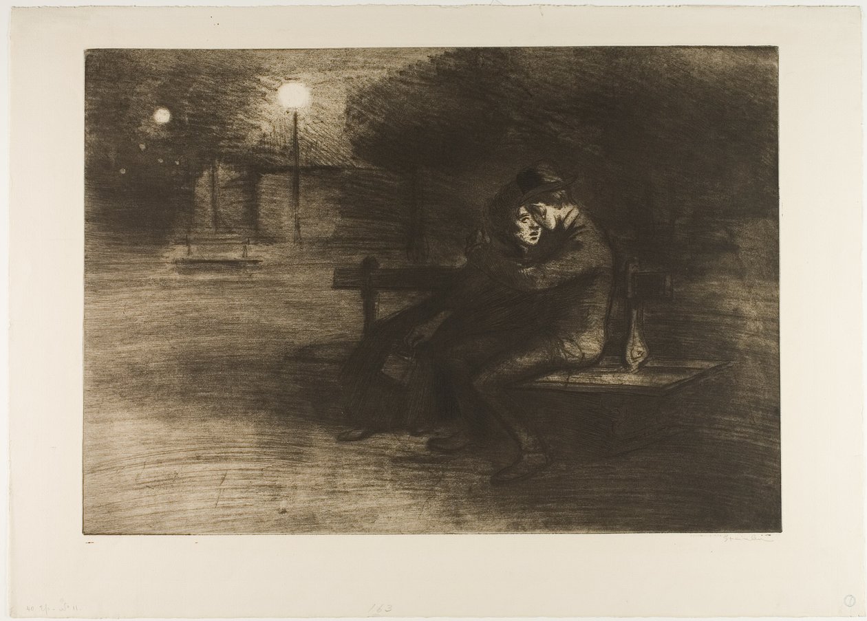 Amanti su una panchina da Théophile Alexandre Pierre Steinlen