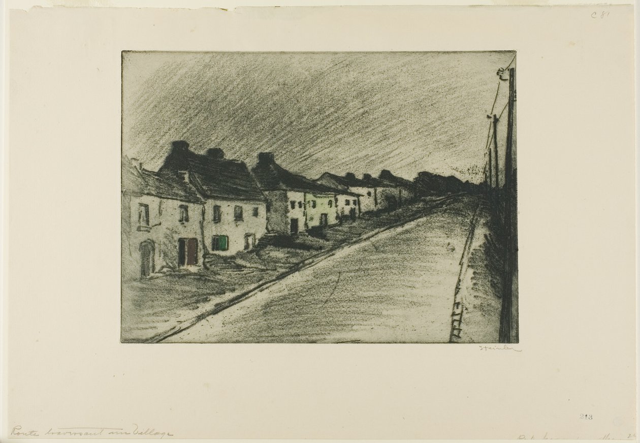 La strada che attraversa un villaggio da Théophile Alexandre Pierre Steinlen
