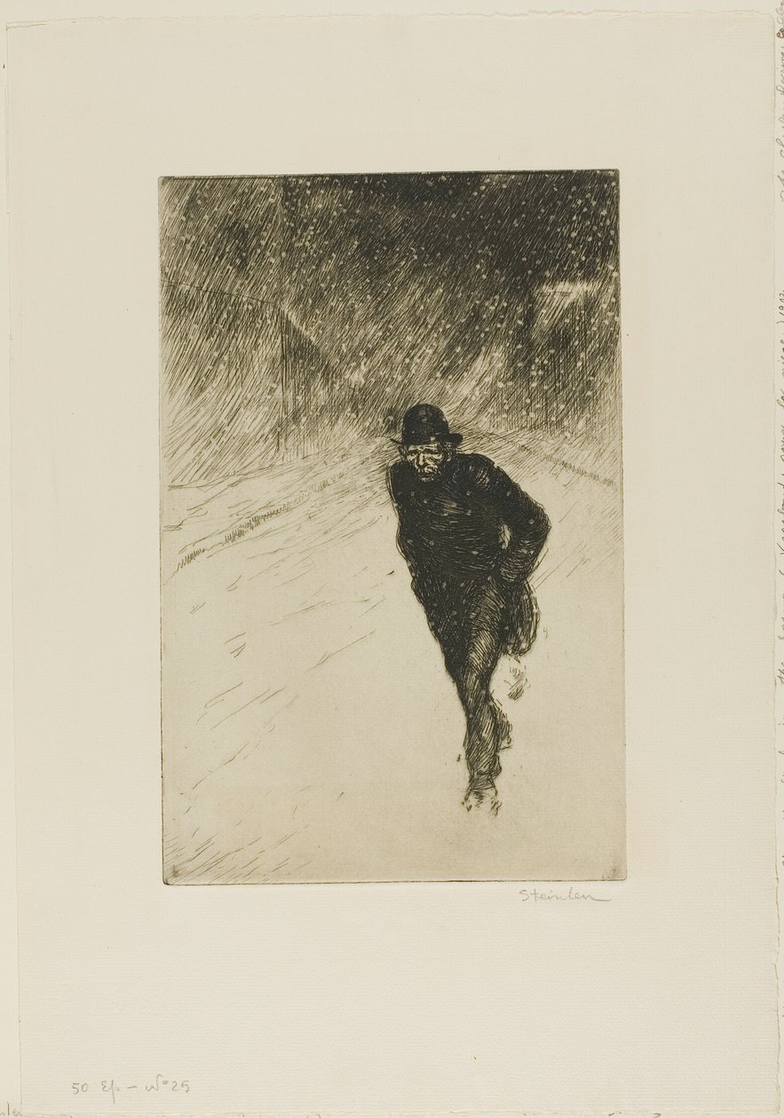 Vagabondo nella neve da Théophile Alexandre Pierre Steinlen