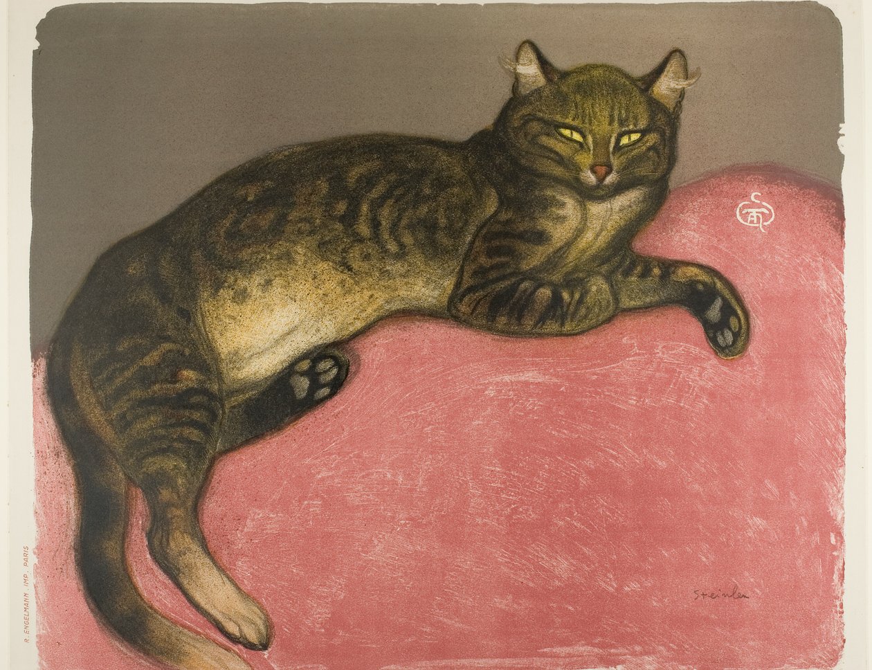 Inverno: Gatto su un cuscino da Théophile Alexandre Pierre Steinlen