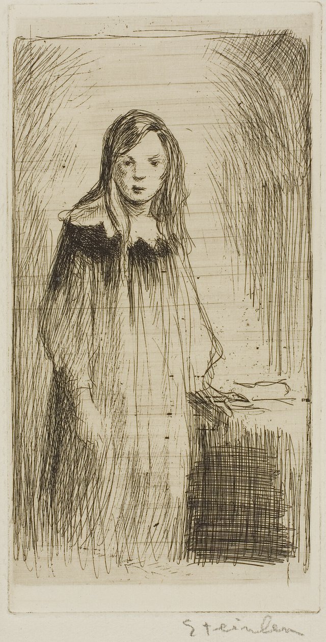 Giovane ragazza in piedi da Théophile Alexandre Pierre Steinlen