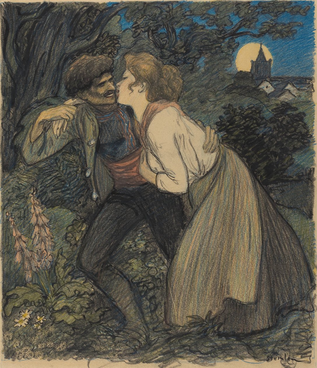 La cagna al lupo, 1900 da Théophile Alexandre Steinlen