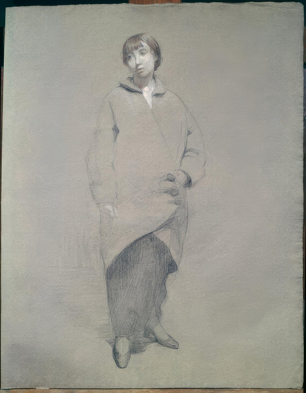 Giovane donna in cappotto da Théophile Alexandre Steinlen