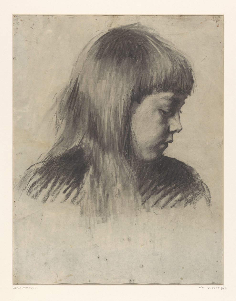 Testa di ragazza, guardando in basso a destra da Thérèse Schwartze