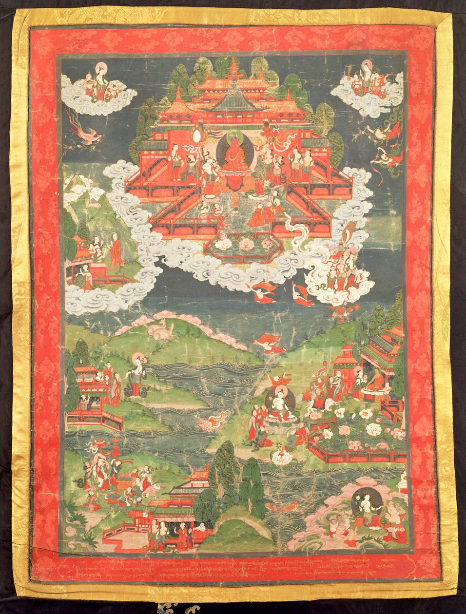 Thangka del Paradiso di Amitabha da Tibetan School