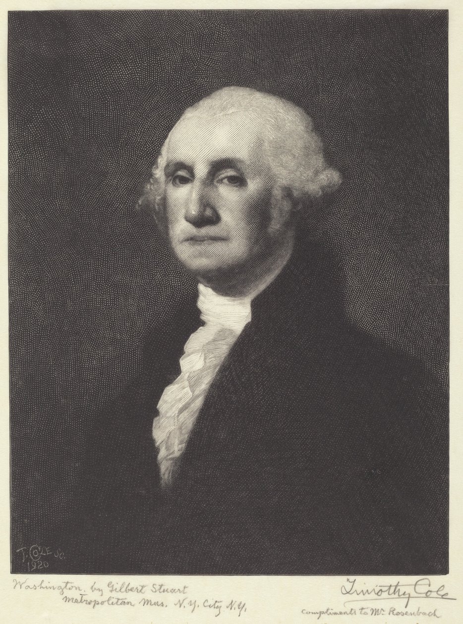 Washington da Timothy Cole after Gilbert Stuart