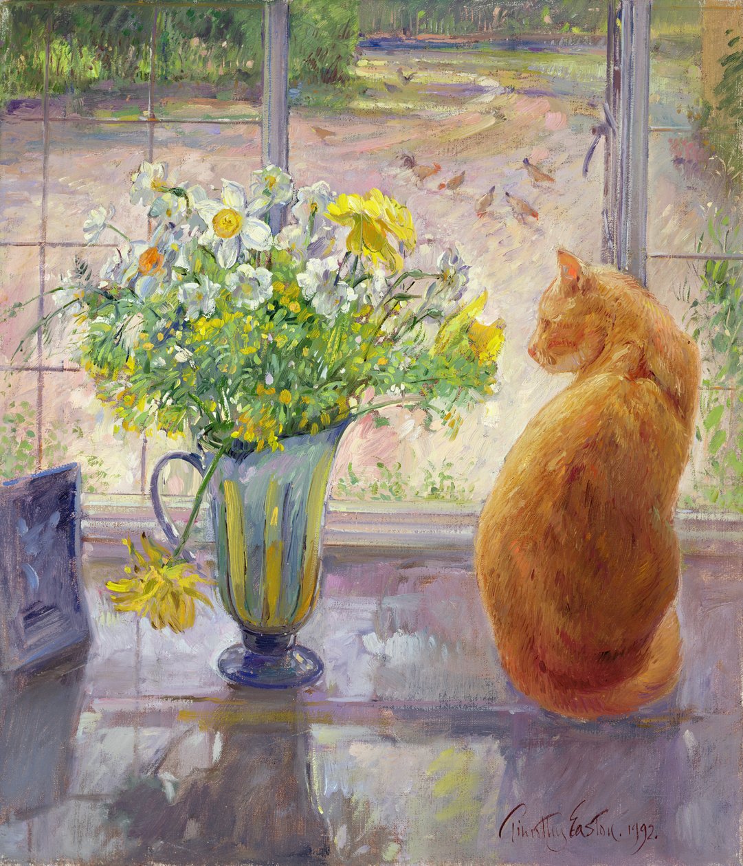 Brocca a Strisce con Fiori di Primavera, 1992 da Timothy Easton