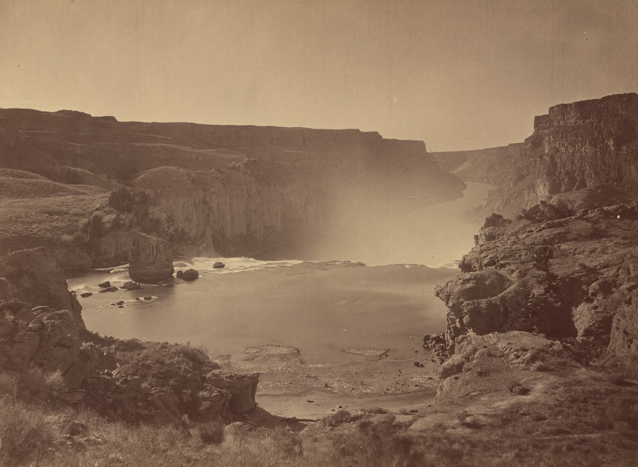 Cascate di Shoshone, fiume Snake, Idaho, 1874 (foto) da Timothy O