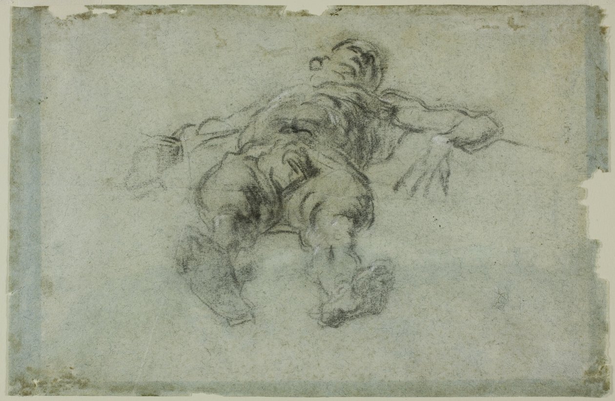 Nudo maschile reclinato, di scorcio da Tintoretto