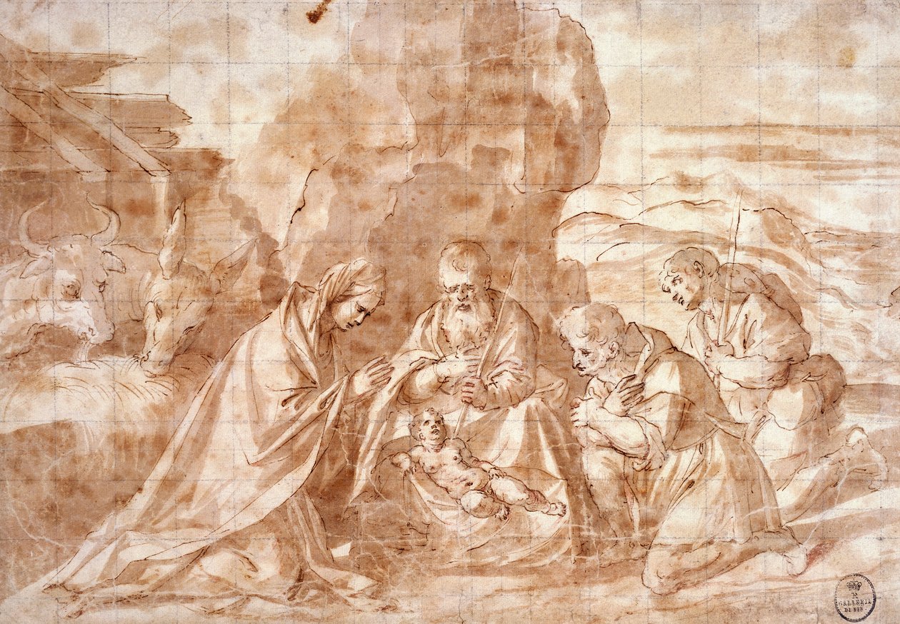 Natività, disegno da Titian (c.1488 1576)