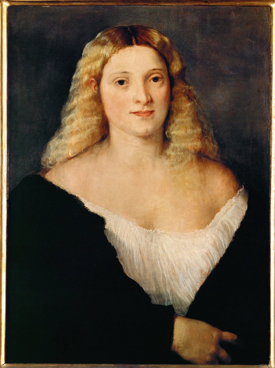 Giovane donna in abito nero ... da Titian (c.1488 1576)