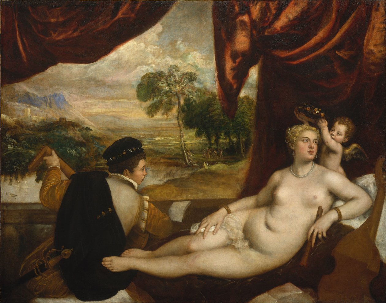Venere e il suonatore di liuto da Tiziano Vecelli
