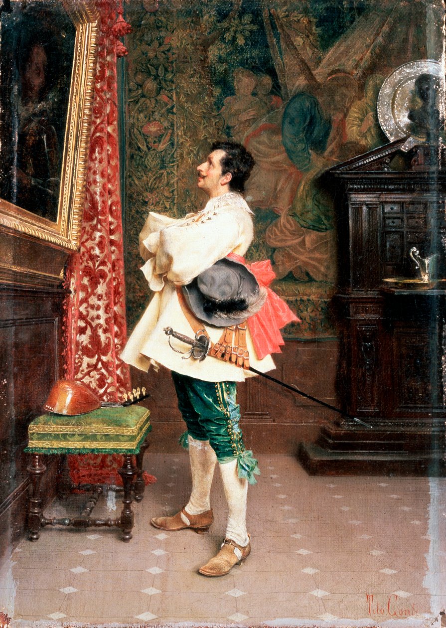 Davanti a un ritratto, c1860-1920 da Tito Conti