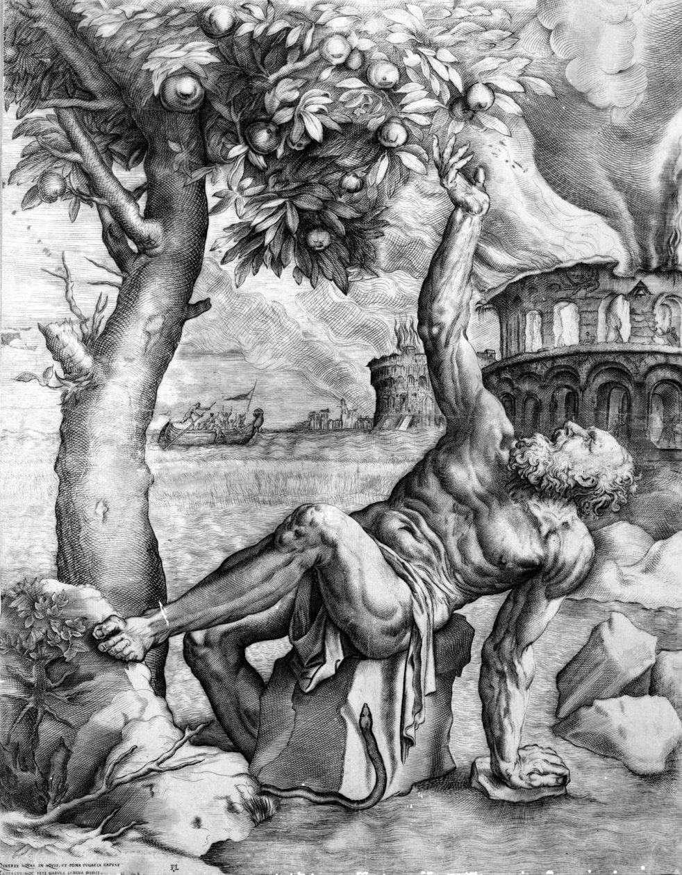 Tantalo, inciso da Giulio Sanuto, c.1550s da Tiziano Vecelli