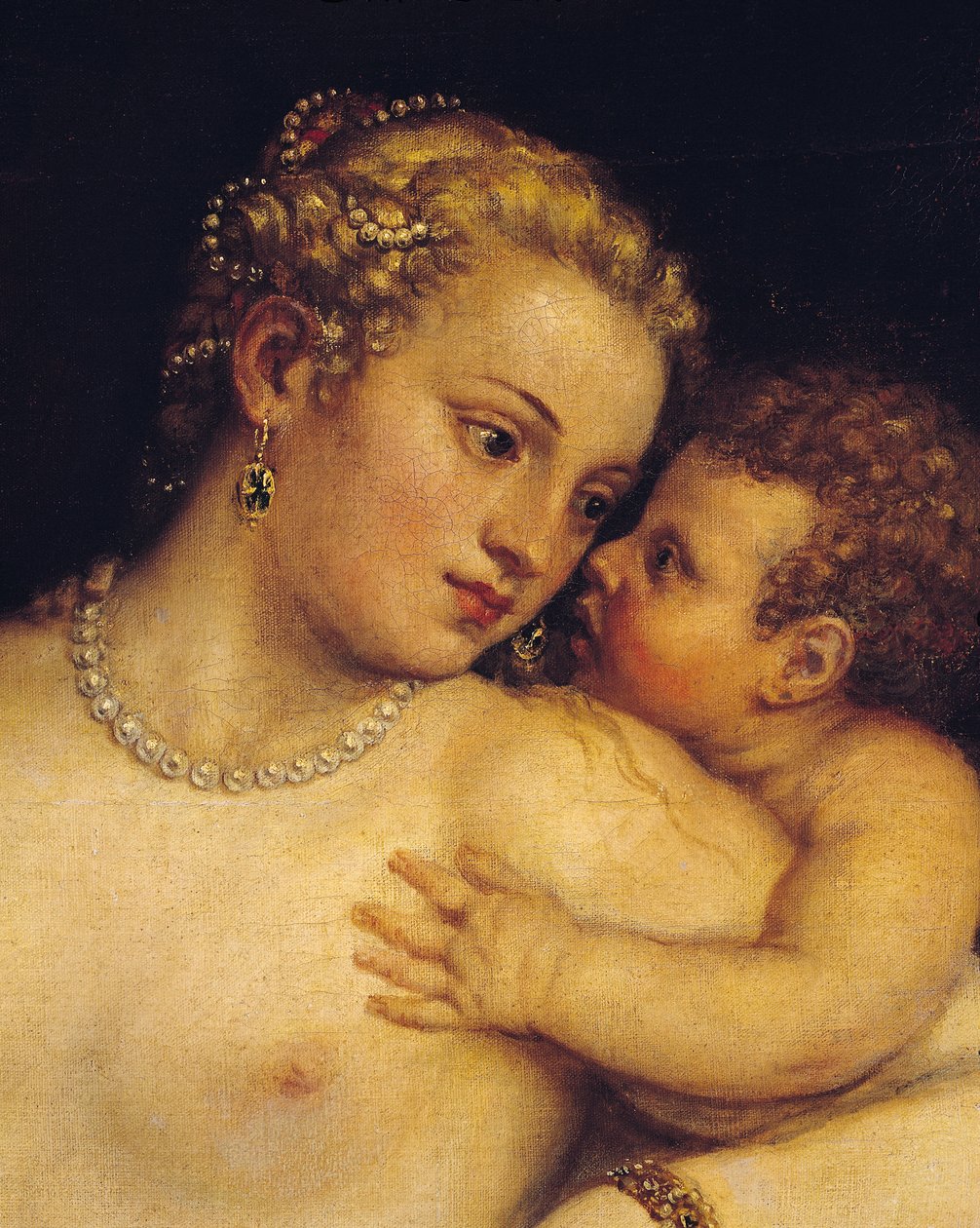 Venere che si diletta con amore e musica, 1545 (dettaglio) da Tiziano Vecelli