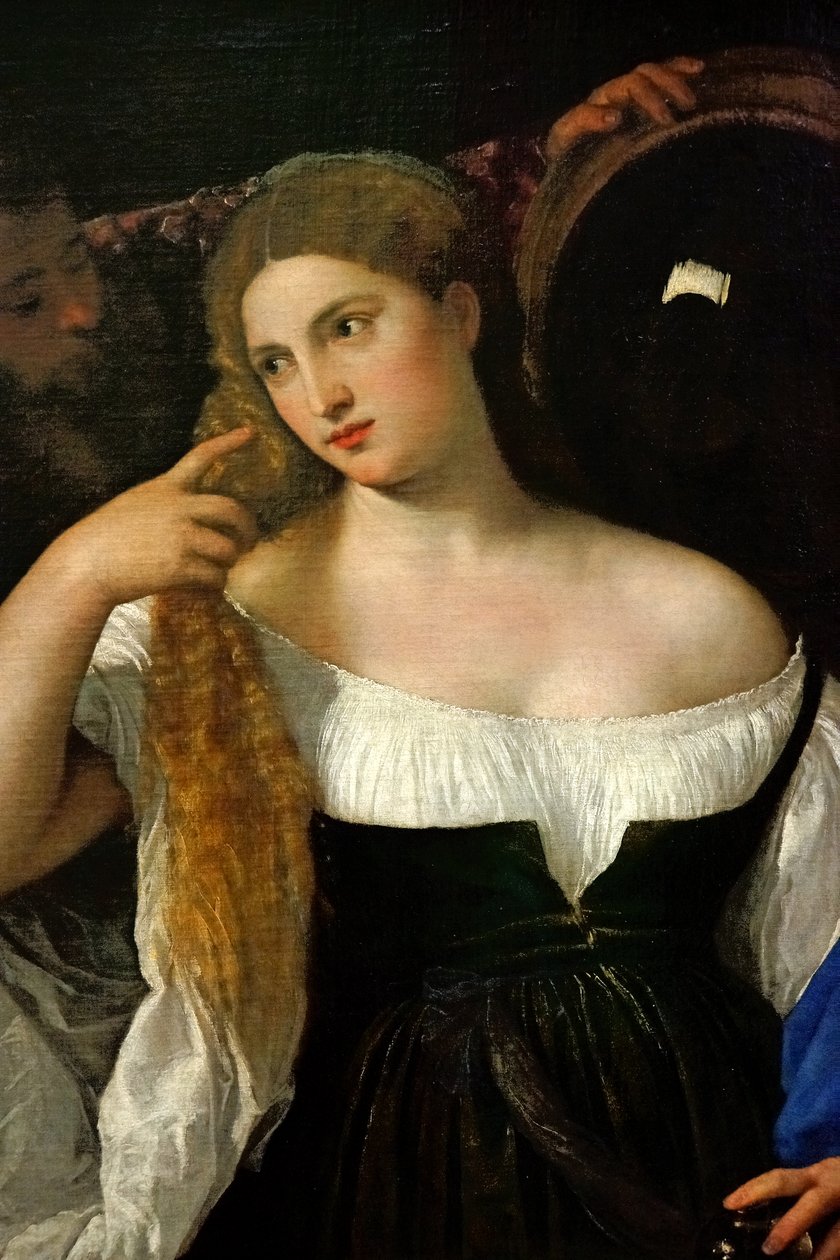 Donna con Specchio da Tiziano Vecelli