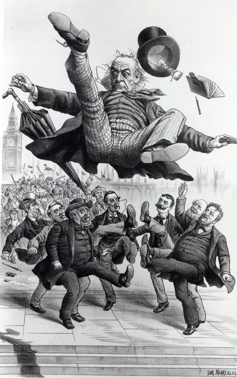 Gladstone cacciato dal parlamento, c.1894 da Tom Merry