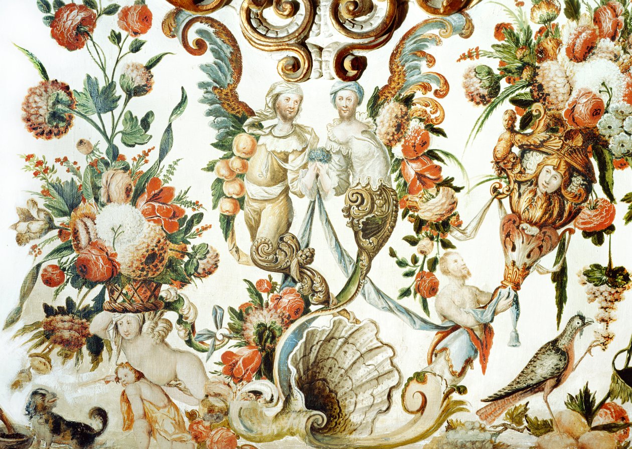 Decorazione animata da fiori, personaggi e un uccello da Tomas Ferrer